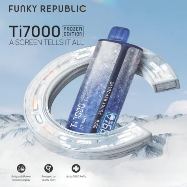 Funky Lands (Republic) TI7000 5-Pack Disposable Vape at Lalaland Smoke & Vape in Lancaster and Weatherford TX