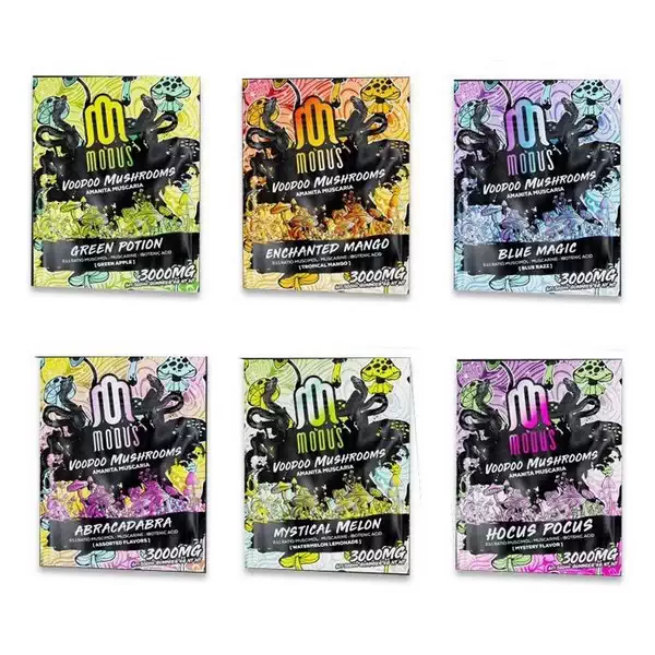 Modus Voodoo Mushrooms Gummies 3000mg 5ct in Box at Lalaland Smoke & Vape in Lancaster and Weatherford TX